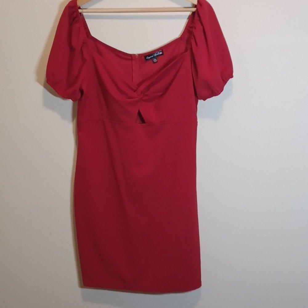 Crystal Doll Red Mini Dress - Picture 2 of 9